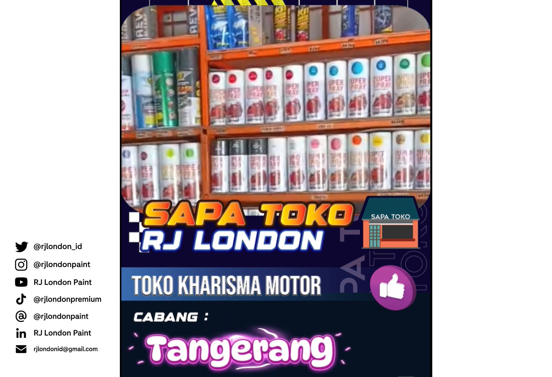 Sapa Toko Cabang Tangerang: Kharisma Motor RJ London, Mitra Setia Produk Berkualitas